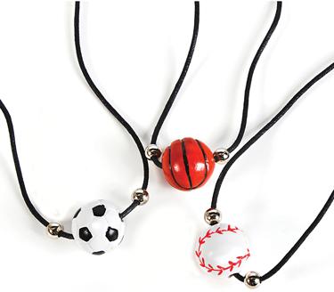 Resin Sport Ball Necklaces<br> 23"-1 dozen